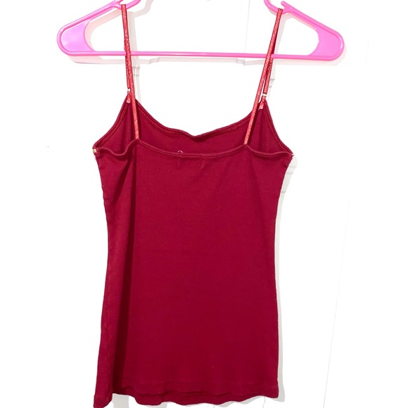 Weather Vane Dark Red Gold Glitter Camisole Sz Large - Picture 4 of 6